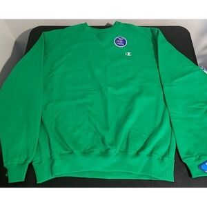NWT Champion Double Dry Crewneck Sweatshirt Mens XL Green Fleece Logo Pullover
